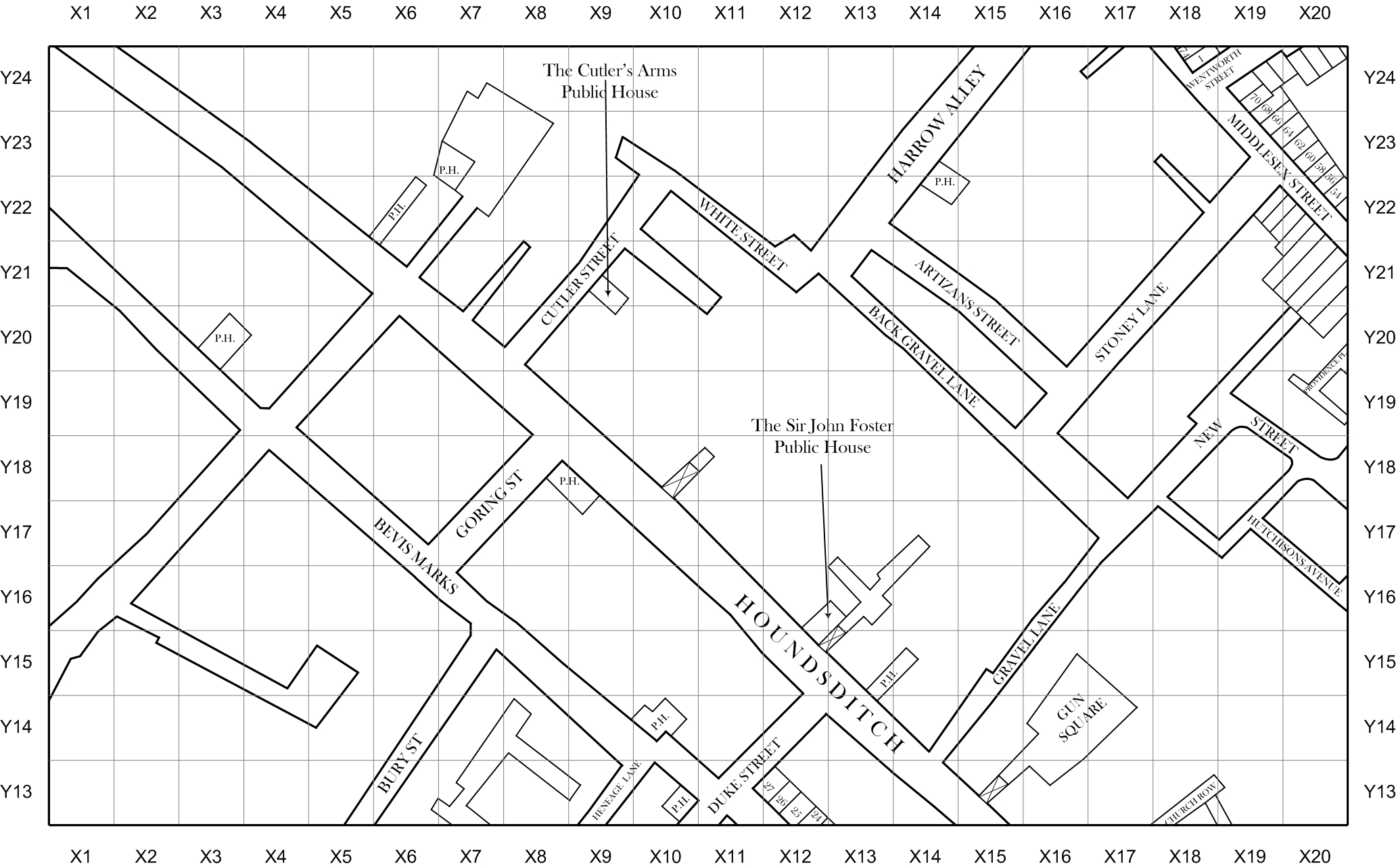 Jack the Ripper map of Spitalfields and Whitechapel 1888 section 16