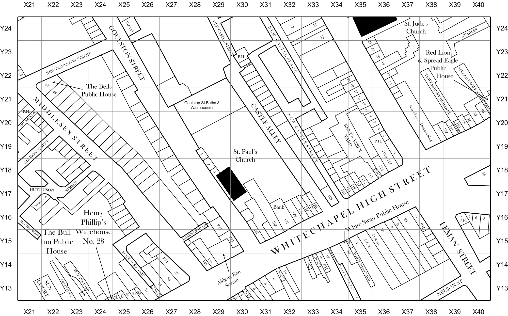 Jack the Ripper map of Spitalfields and Whitechapel 1888 section 17