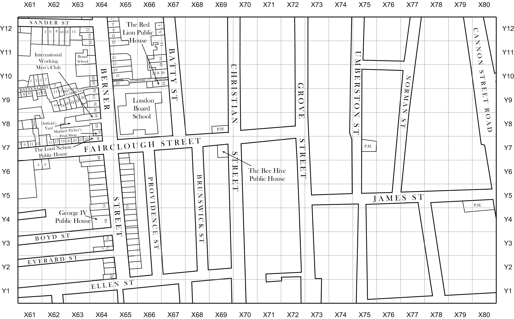 Jack the Ripper map of Spitalfields and Whitechapel 1888 section 24